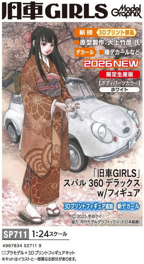 1/24 [World Historic Cars & Pretty Girls] Subaru 360 Deluxe w/ Figure