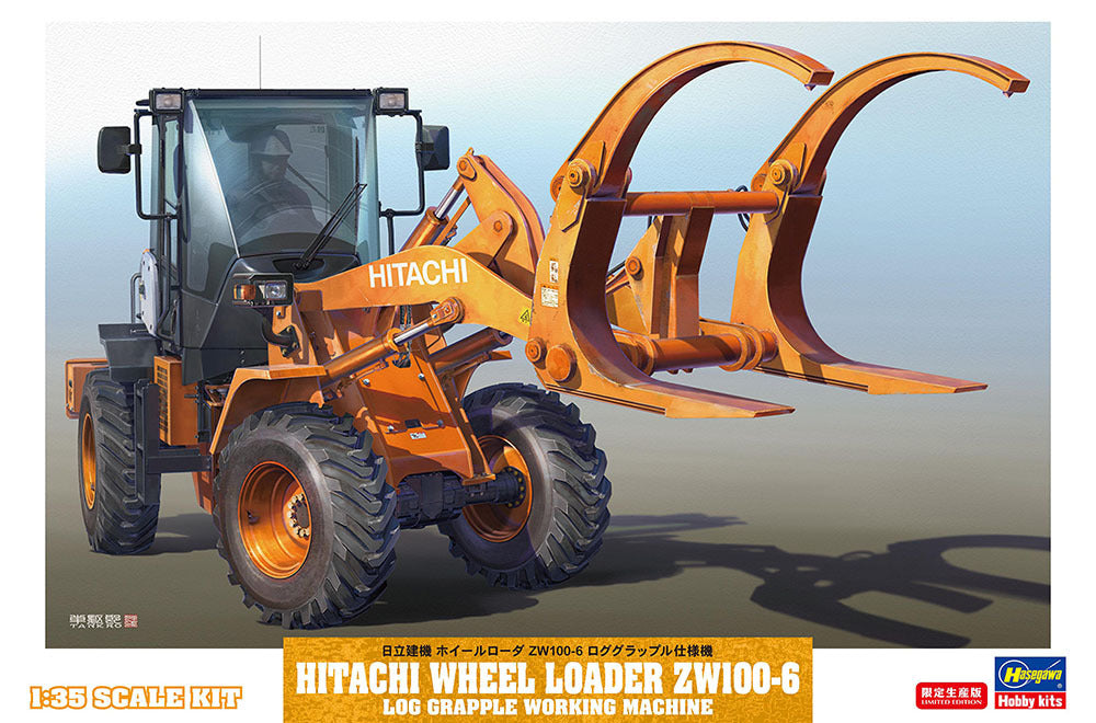 1/35  HITACHI WHEEL LOADER ZW100-6 LOG GRAPPLE WORKING MACHINE