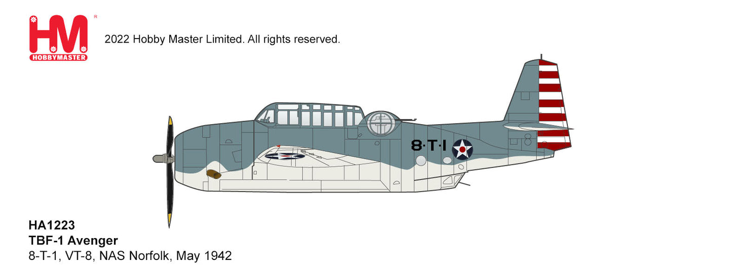 1/72 Grumman TBF-1 Avenger8-T-1 VT-8 NAS Norfolk May 1942