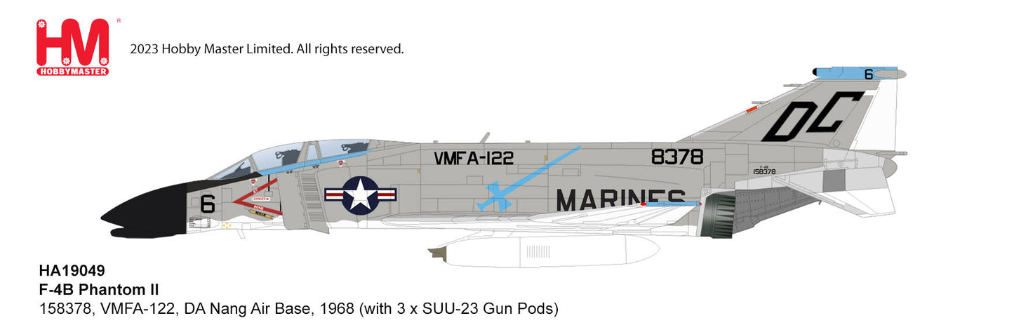 1/72 F-4B Phantom II 158378 VMFA-122 DA Nang Air Base 1968 (with 3 x SUU-23 Gun Pods)