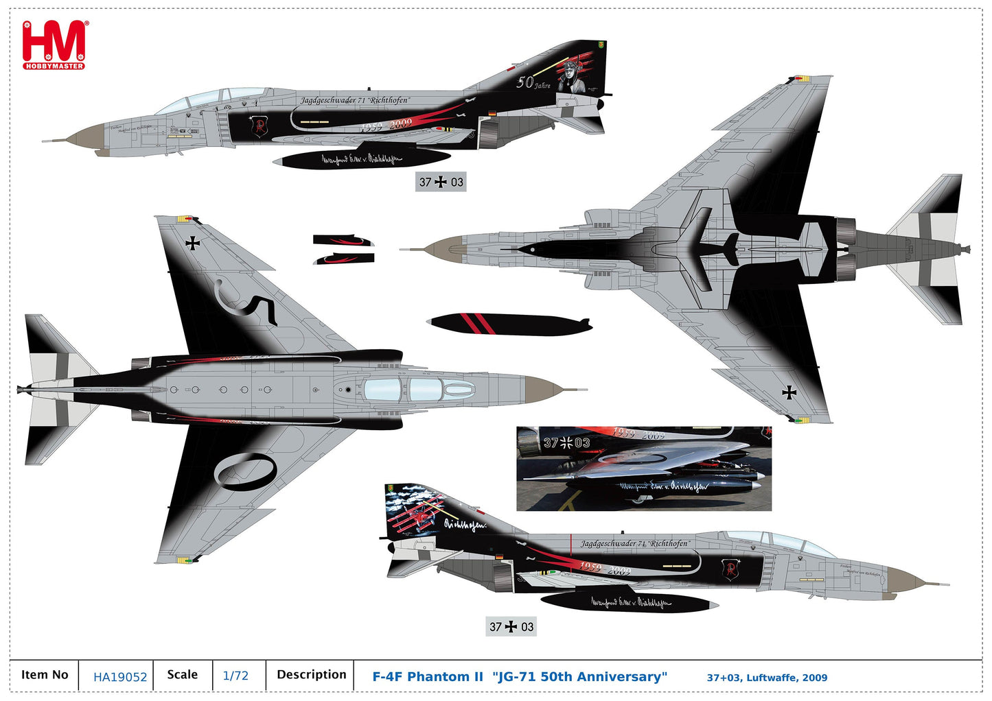 1/72 F-4F Phantom II "JG-71 50th Anniversary" 37+03 Luftwaffe 2009