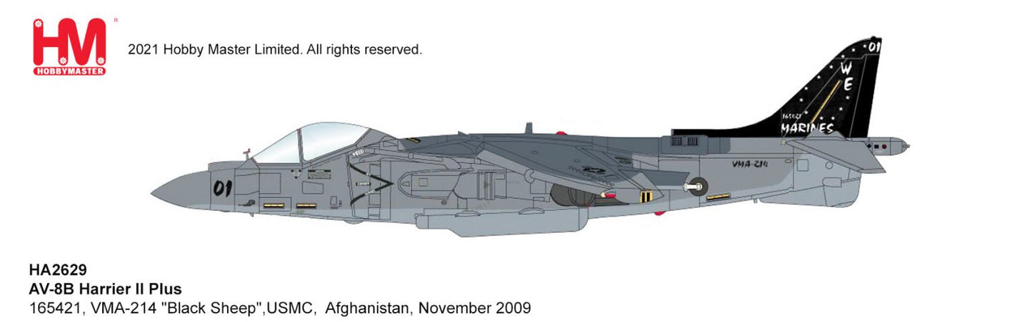 1/72 AV-8B Harrier II Plus 165421 VMA-214 "Black Sheep" USMC Afghanistan November 2009