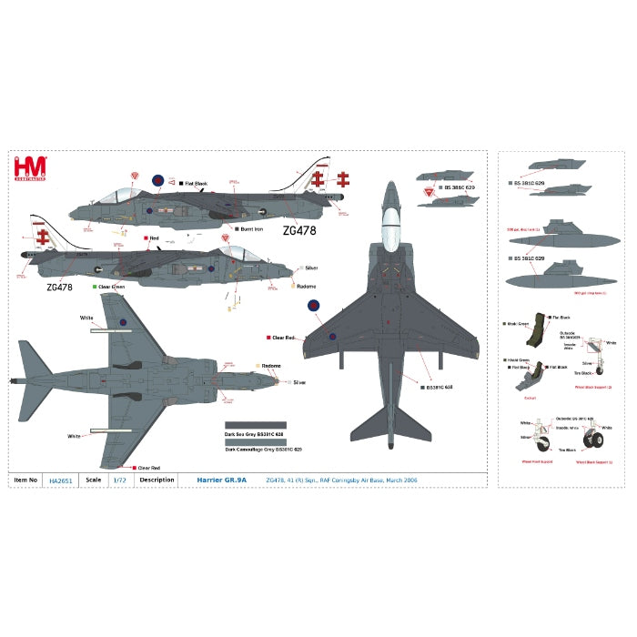 1/72 Harrier GR.9A ZG478 41 (R) Sqn. RAF Coningsby Air Base March 2006
