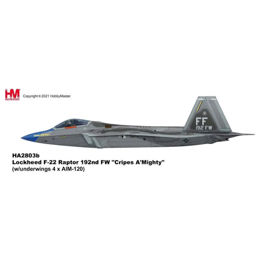 1/72 Lockheed F-22 Raptor 192nd FW Cripes A'Mighty (w/underwings 4 x AIM-120)