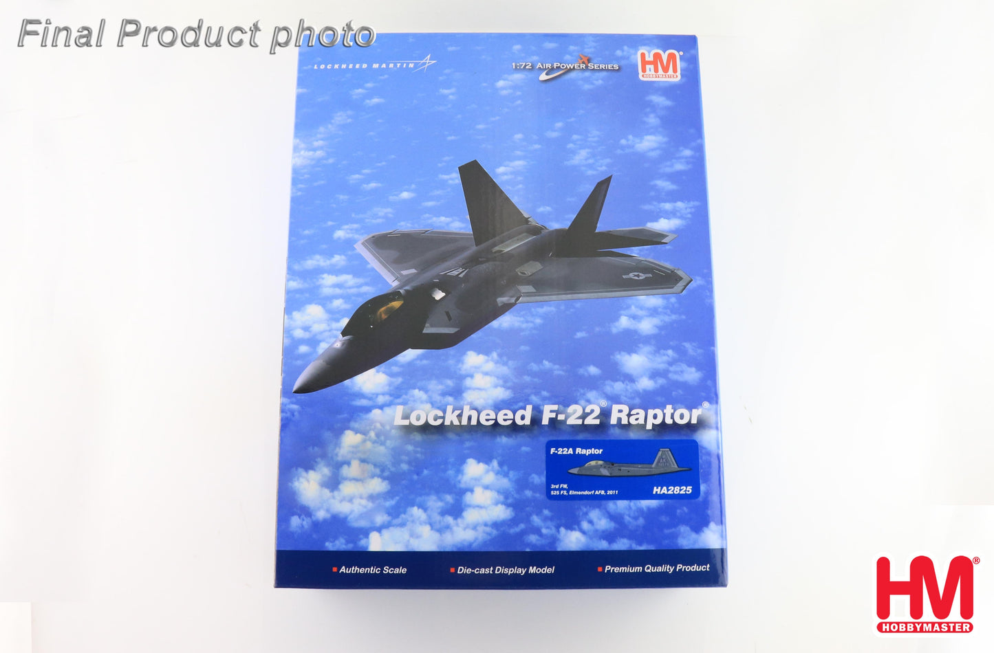 1/72 F-22A Raptor 3rd FW 525 FS Elmendorf AFB 2011 (with 4 X Aim-120 On Outerboard)