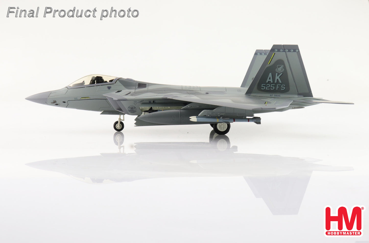 1/72 F-22A Raptor 3rd FW 525 FS Elmendorf AFB 2011 (with 4 X Aim-120 On Outerboard)