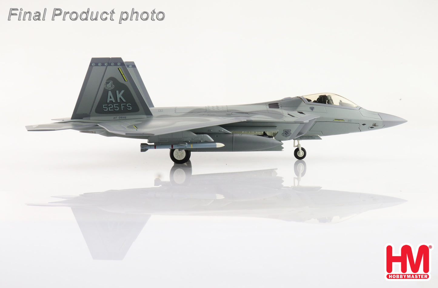 1/72 F-22A Raptor 3rd FW 525 FS Elmendorf AFB 2011 (with 4 X Aim-120 On Outerboard)