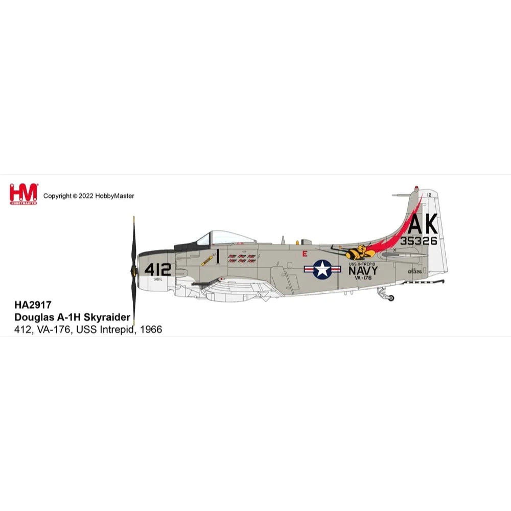 1/72 Douglas A-1H Skyraider 412 VA-176 USS Intrepid 1966