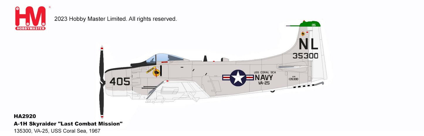 1/72 A-1H Skyraider "Last Combat Mission" 135300 VA-25 USS Coral Sea 1967