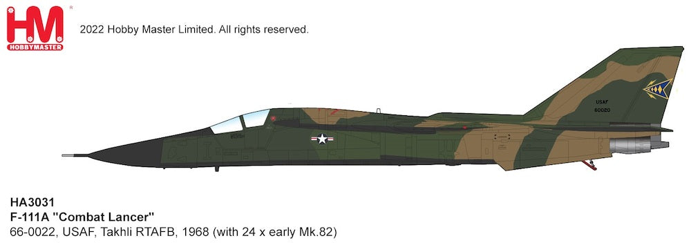 1/72 F-111A "Combat Lancer" 66-0022 USAF Takhli RTAFB 1968 (with 24 X Early MK.82 Bomb)