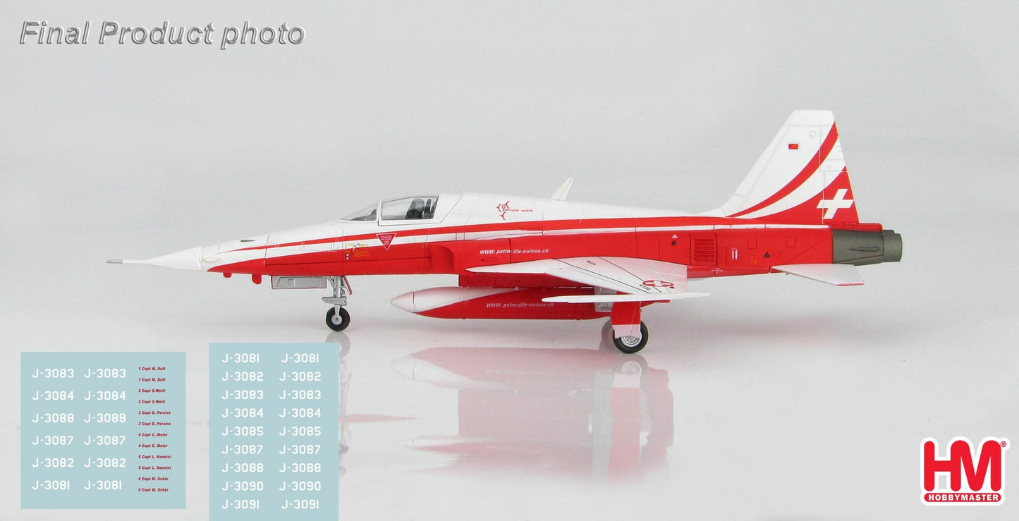 1/72 Northrop F-5E Tiger II Patrouille Suisse Season 2021 with new pilot names decals