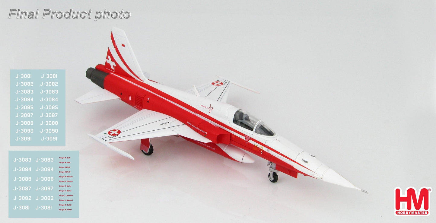 1/72 Northrop F-5E Tiger II Patrouille Suisse Season 2021 with new pilot names decals