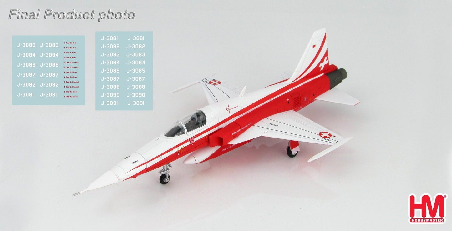 1/72 Northrop F-5E Tiger II Patrouille Suisse Season 2021 with new pilot names decals