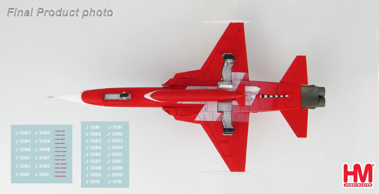 1/72 Northrop F-5E Tiger II Patrouille Suisse Season 2021 with new pilot names decals