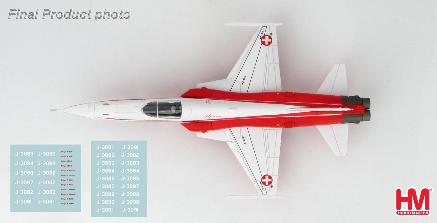 1/72 Northrop F-5E Tiger II Patrouille Suisse Season 2021 with new pilot names decals