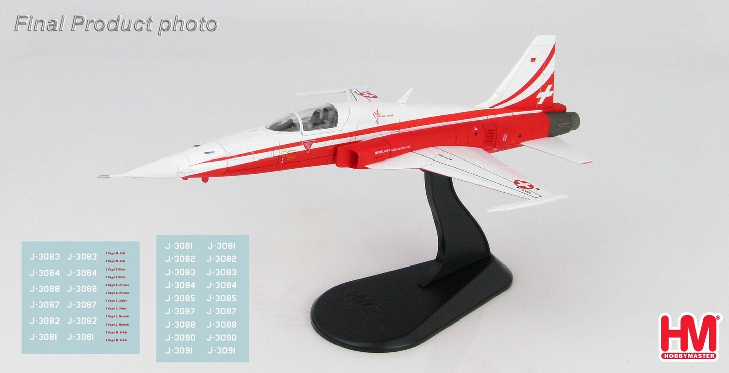 1/72 Northrop F-5E Tiger II Patrouille Suisse Season 2021 with new pilot names decals