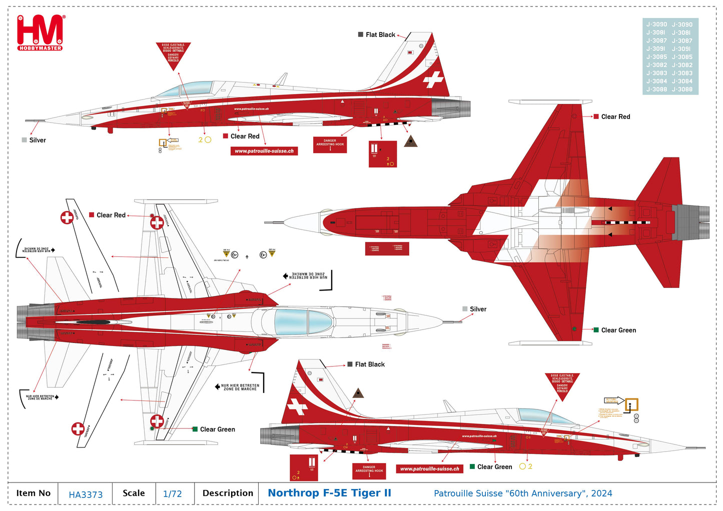1/72 Northrop F-5E Tiger II Patrouille Suisse "60th Anniversary" 2024