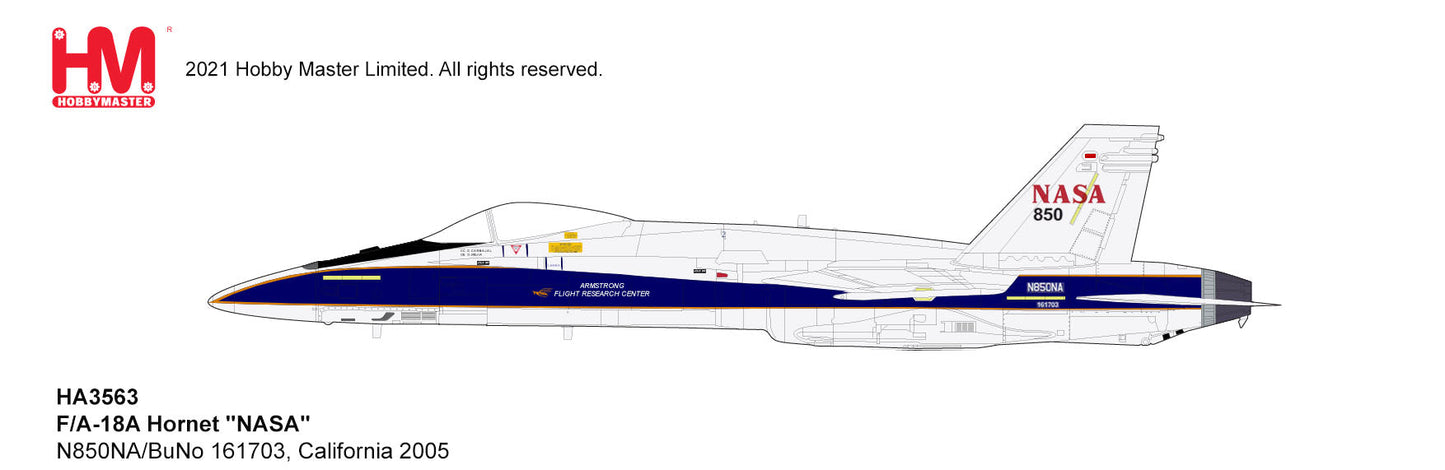 3563 1/72 F/A-18A Hornet  - NASA -  N850NA/BuNo 161703 California 2005