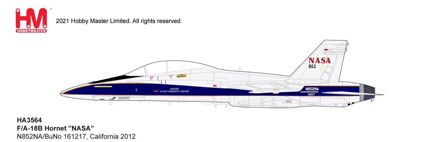 3564 1/72 F/A-18B Hornet  - NASA -  N852NA/BuNo 161217 California 2012