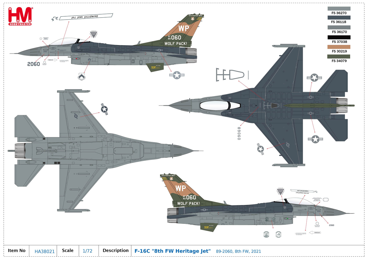 1/72 F-16C '8th FW Heritage Jet' 89-2060 8th FW 2021