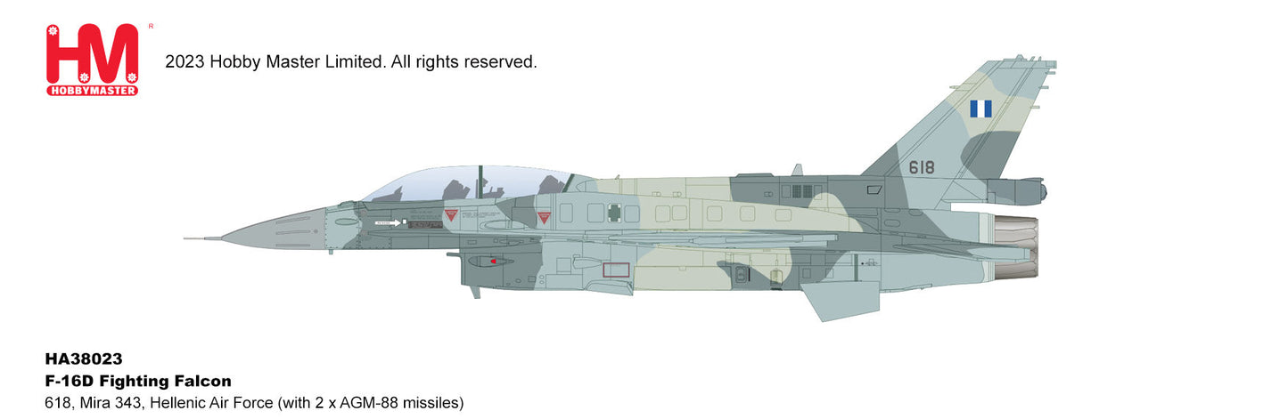 1/72 F-16D Fighting Falcon 618 Mira 343 Hellenic Air Force (with 2 x AGM-88 Missiles)
