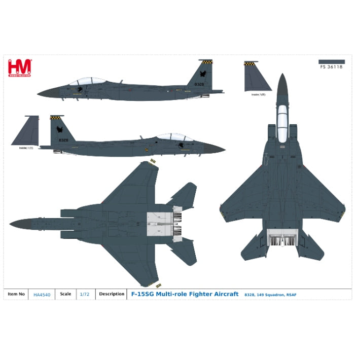 1/72 F-15SG Multi-Role Fighter Aircraft 8328 149 Squadron RSAF