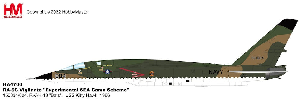 1/72 RA-5C Vigilante Experimental SEA Camo Scheme 150834/604 RVAH-13 Bats USS Kitty Hawk 1966