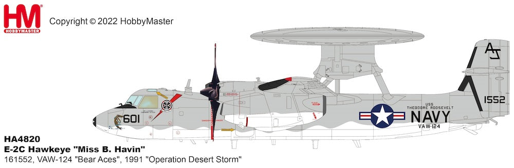 1/72 E-2C Hawkeye "Miss B.Havin" 161552 VAW-124 "Bear Aces" 1991 "Operation Desert Storm"