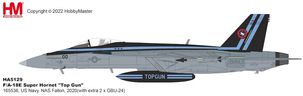 1/72 F/A-18E Super Hornet "Top Gun" 165536 US Navy. Nas Fallon 2020 (with Extra 2 X GBU-24)