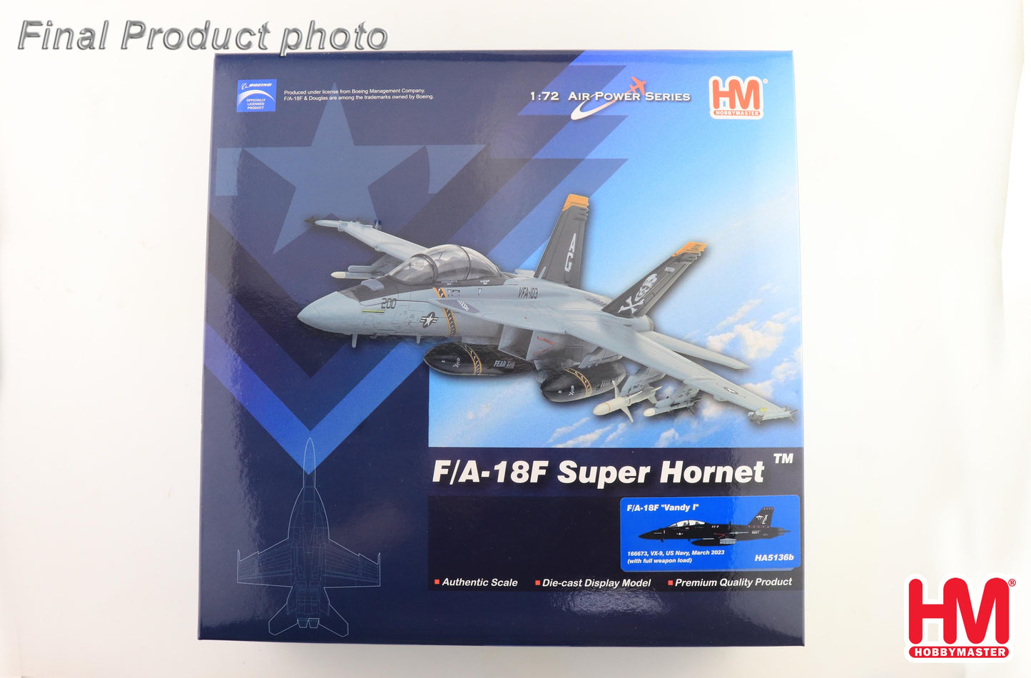 1/72 F/A-18F 'Vandy I' 166673 VX-9 US Navy March 2023 (with Full Weapon Load)