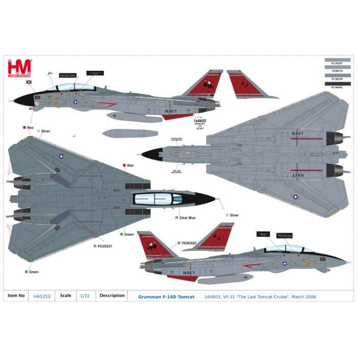 1/72 Grumman F-14D Tomcat 164603 VF-31 "The Last Tomcat Cruise" March 2006