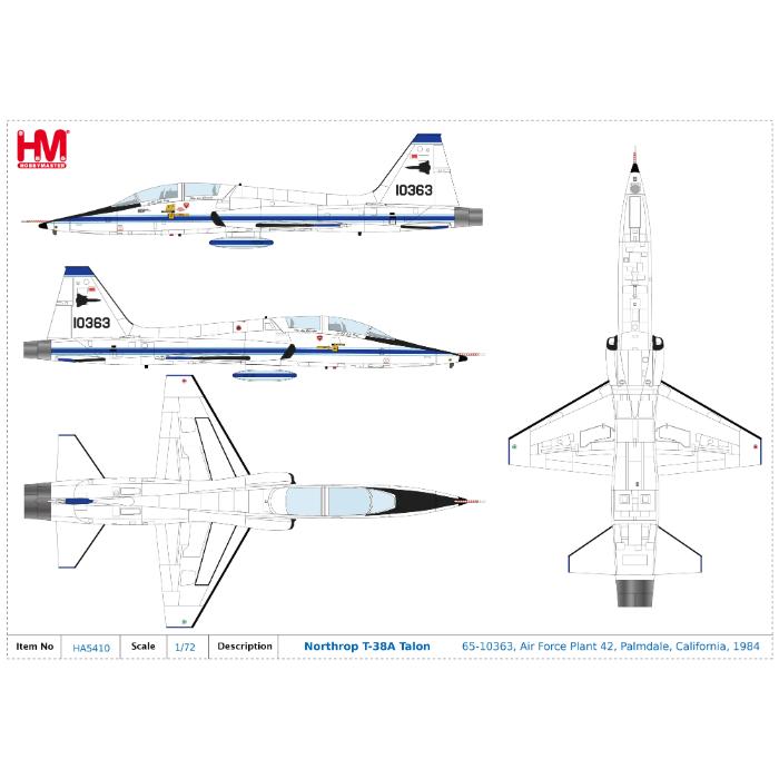 1/72 Northrop T-38A Talon 65-10363 Air Force Plant 42 Palmdale California 1984