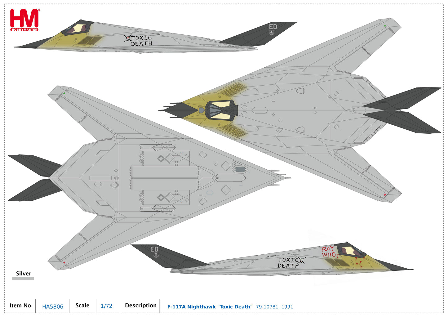 1/72 F117A Nighthawk Toxic Death 1991