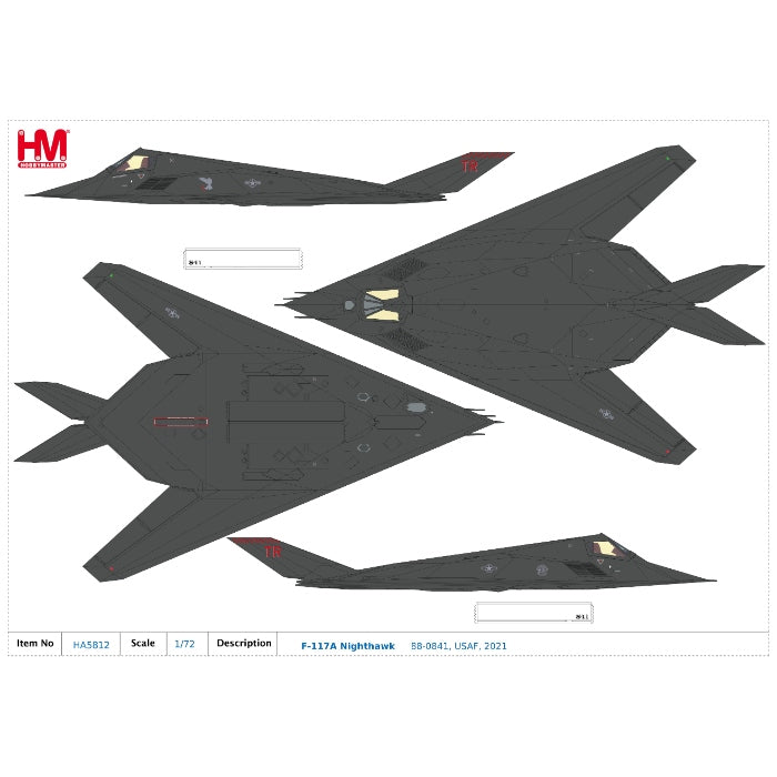 1/72 F-117A Nighthawk 88-0841 USAF 2021 (with 2x B57 2 x B61 bomb 2 x GBU-31 2 x GBU-24)