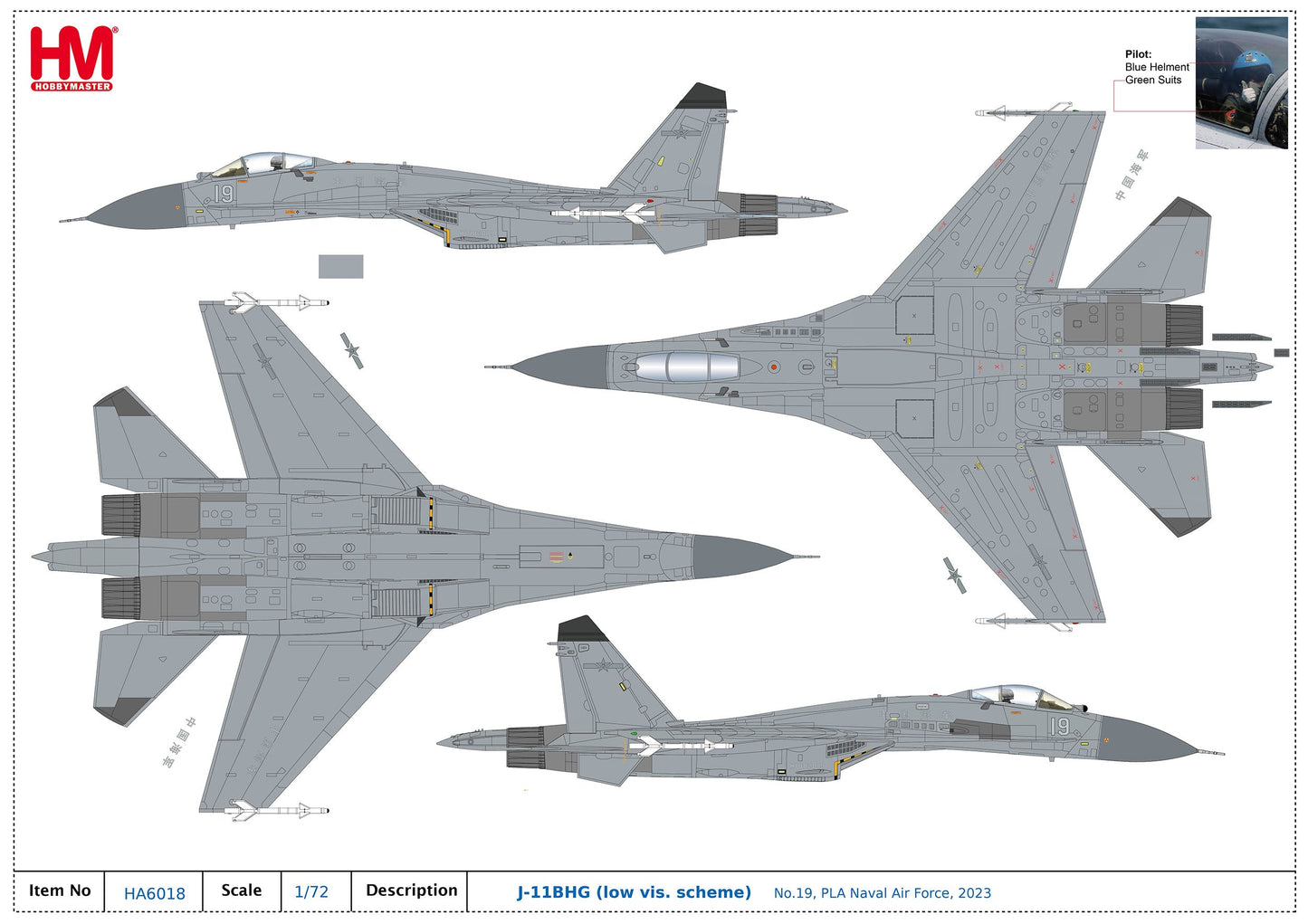 1/72 J-11BHG (Low Visibility Scheme) No.19 PLA Naval Air Force 2023