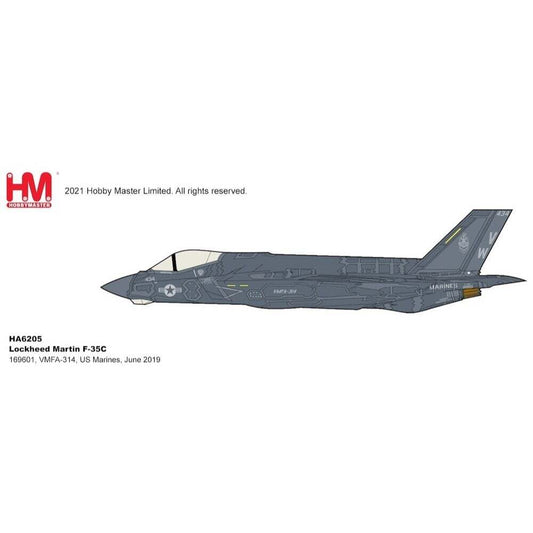 1/72 Lockheed Martin F-35C 169601 VMFA-314 US Marines June 2019