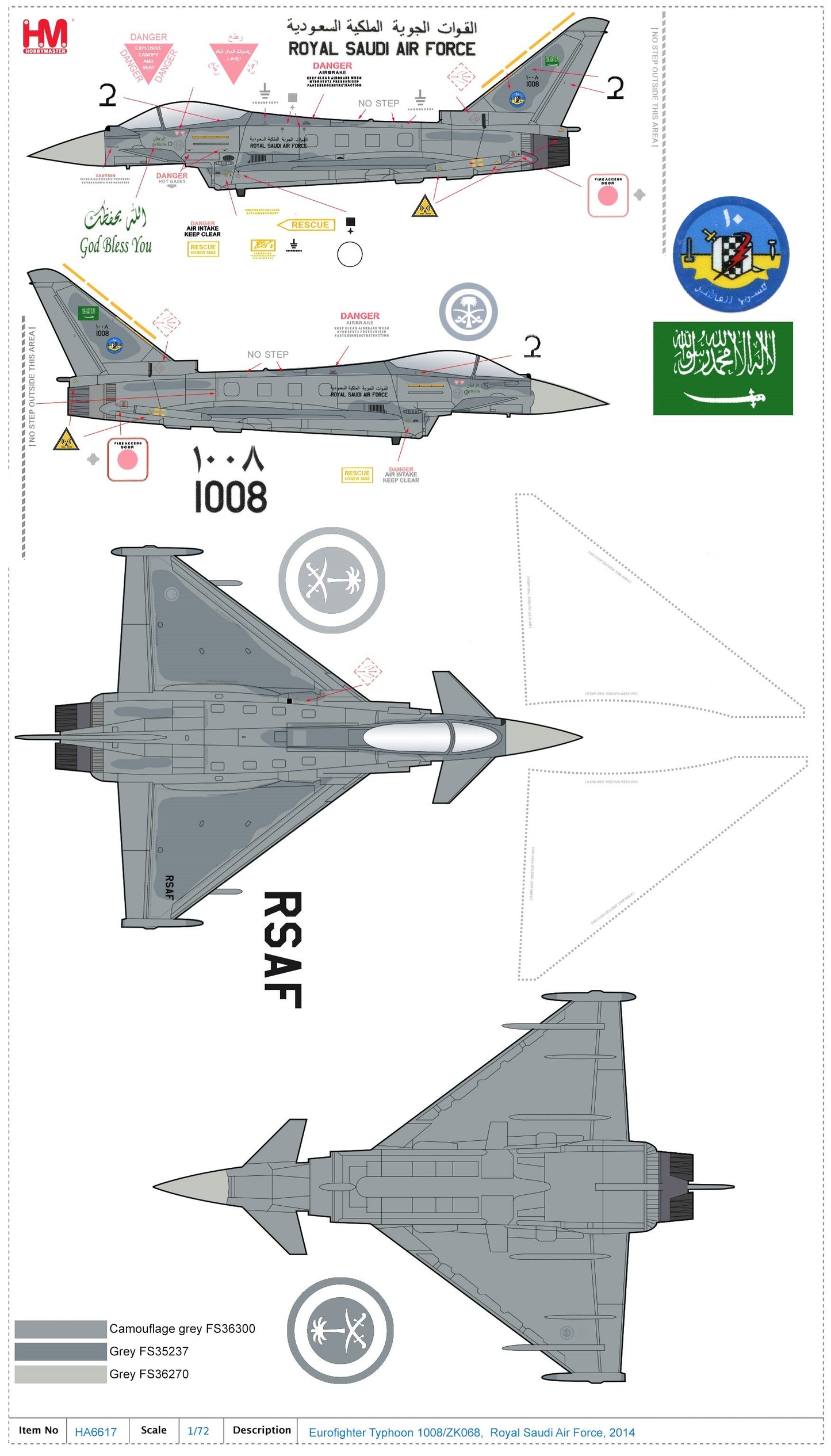 1/72 Eurofighter Typhoon 1008/ZK068 Royal Saudi Air Force 2014