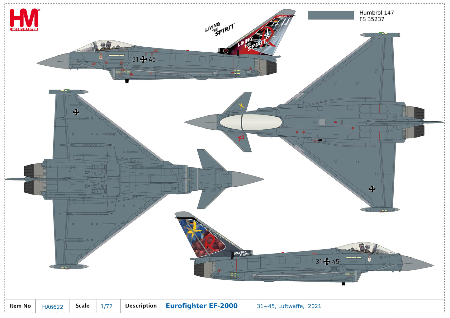 1/72 Eurofighter EF-2000 31+45 Luftwaffe 2021