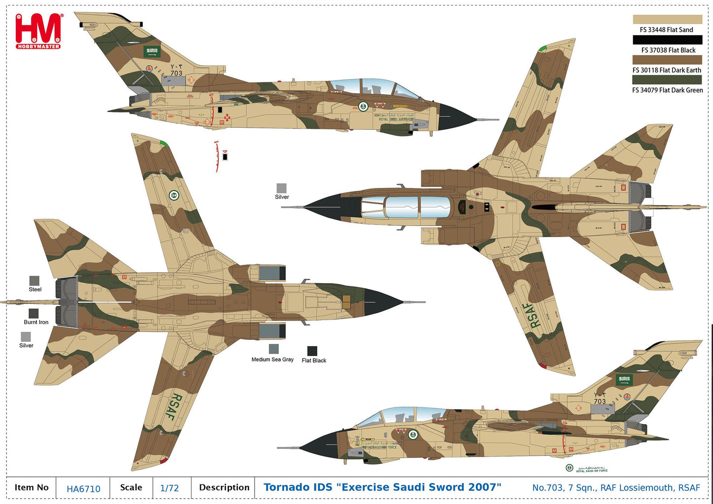 1/72 Tornado IDS Exercise Saudi Sword 2007 No.703 7th Sqn. RAF Lossiemouth RSAF