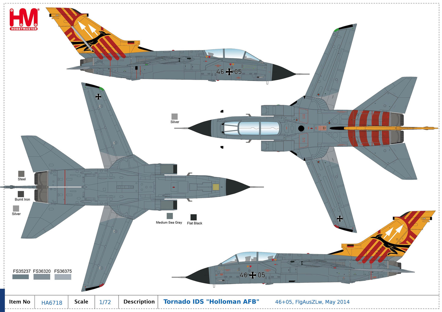 1/72 Tornado IDS "Holloman AFB" 46+05 FlgAusZLw May 2014 Bort 56 Russian AF Zhukovsky Airfield 2023