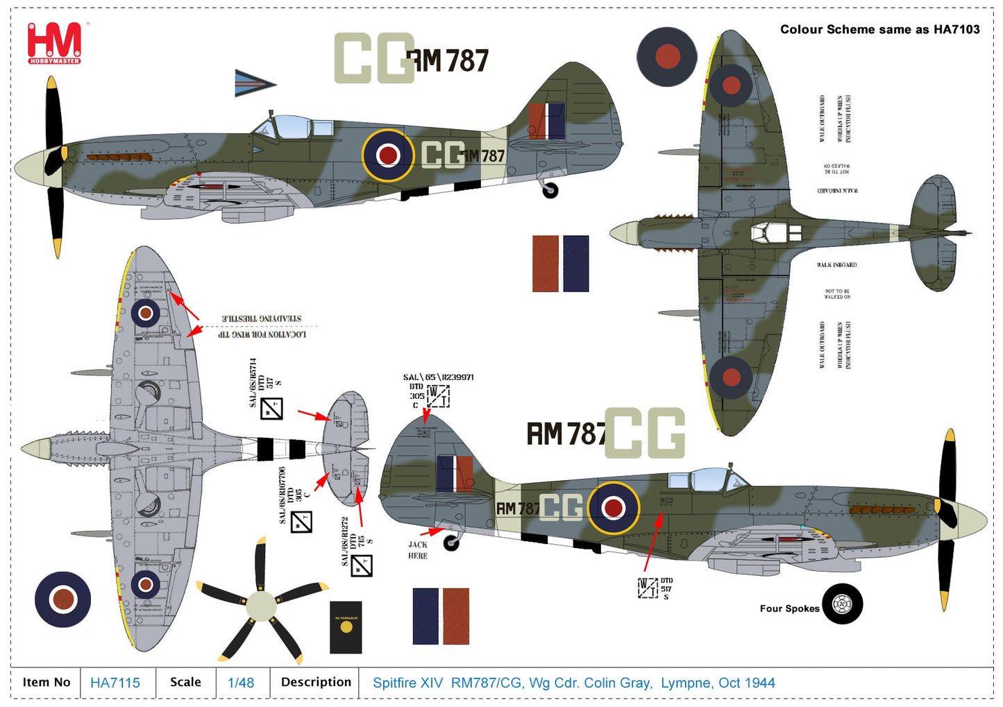 1/48 Spitfire XIV RM787/CG Wg Cdr. Colin Gray Lympne Oct 1944