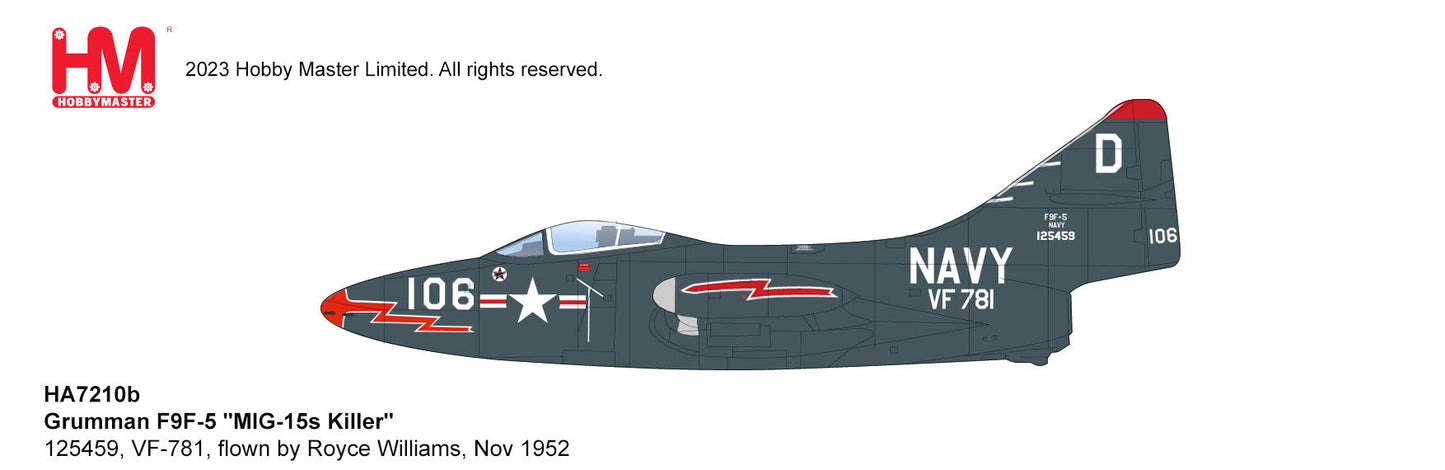 1/48 Grumman F9F-5 'MIG-15s Killer' 125459 VF-781 flown by Royce Williams Nov-52