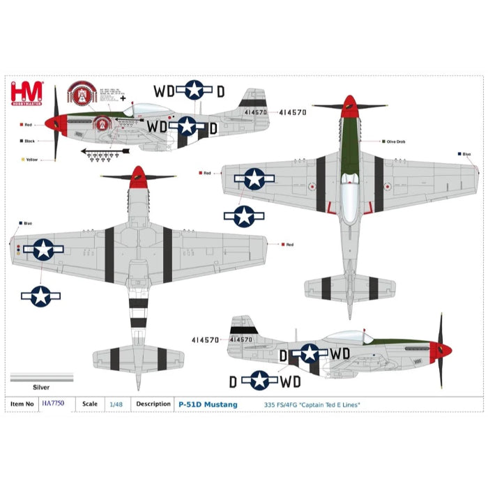 1/48 P-51D Mustang 335 FS/4 FG "Captain Ted Lines"