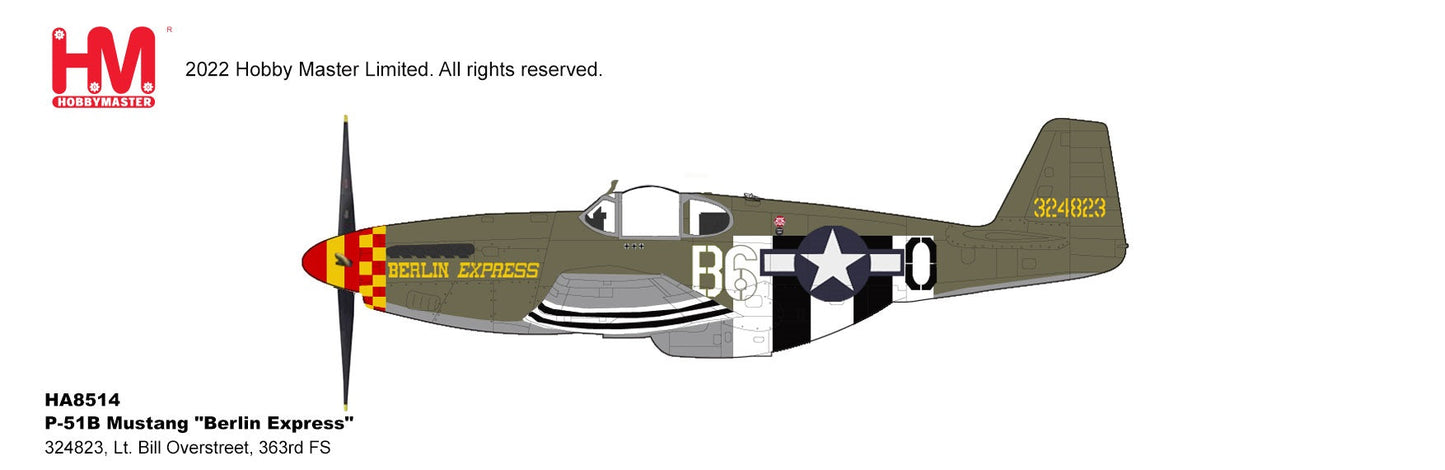 1/48 P-51B Mustang "Berlin Express" 324823 Lt. Bill Overstreet 363rd FS 357th FG 1944