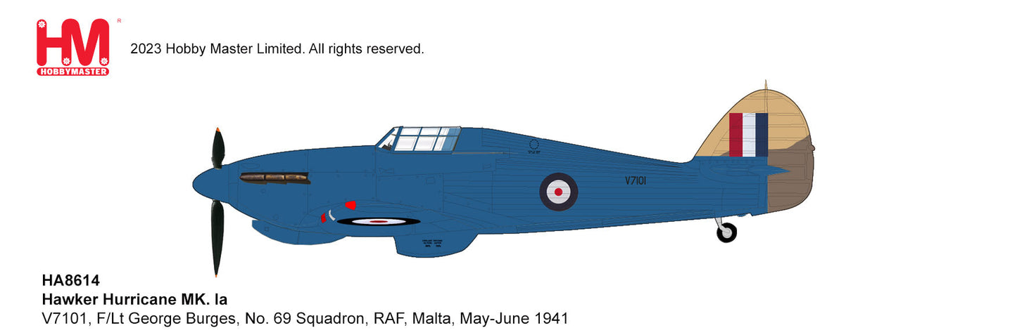 1/48 Hawker Hurricane MK. Ia V7101 F/Lt George Burges No. 69 Squadron RAF Malta May-June 1941