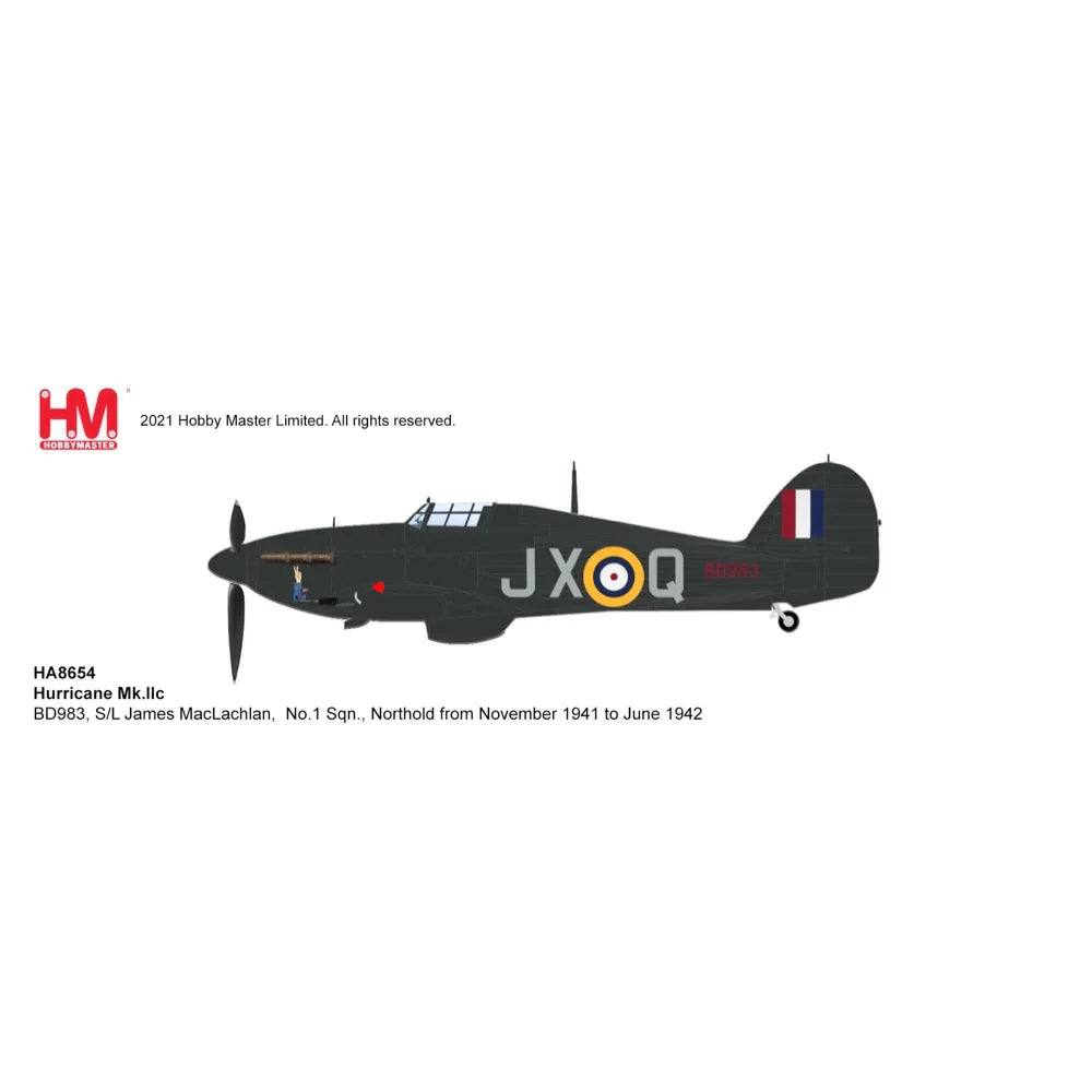 1/48 Hurricane Mk.IIc BD983 S/L James MacLachlan No.1 Sqn. Northold from November 1941 to June 1942