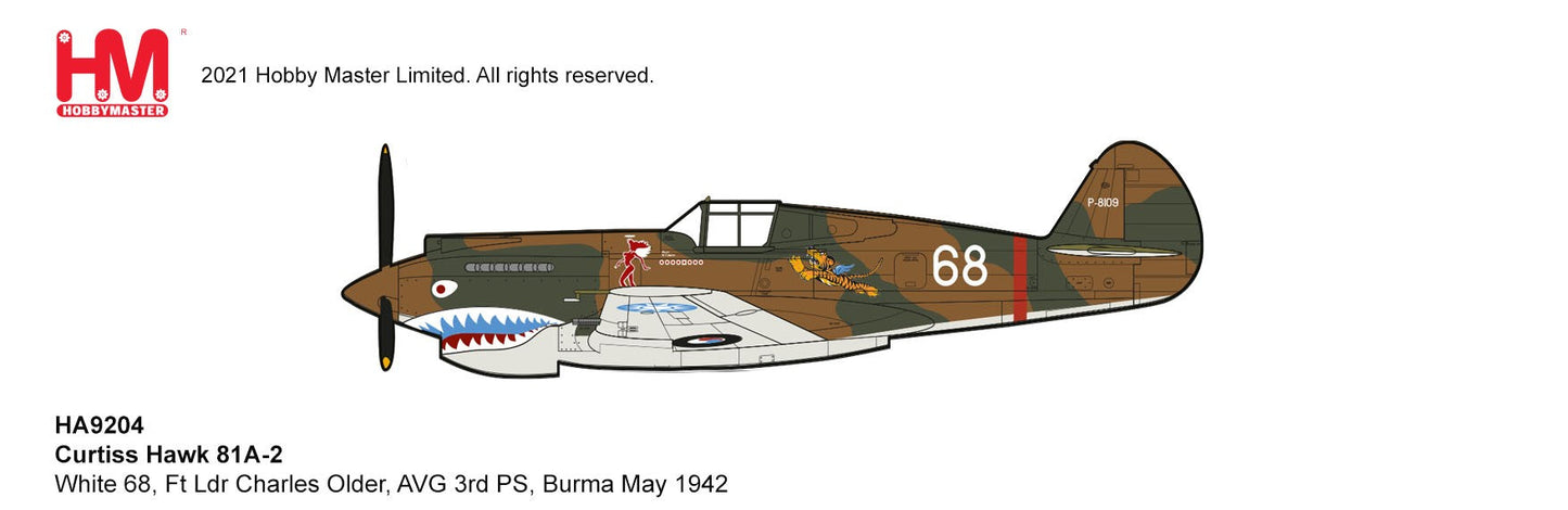 9204 1/48 Curtiss Hawk 81A-2 White 68 Ft Ldr Charles Older AVG 3rd PS Burma May 1942