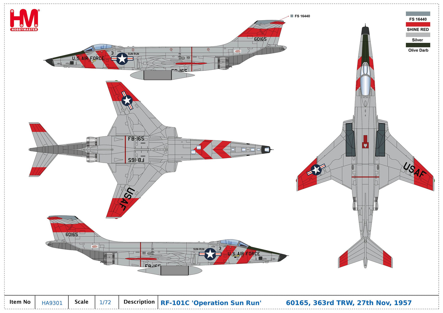 1/72 RF-101C 'Operation Sun Run' 60165 363rd TRW 27th Nov 1957