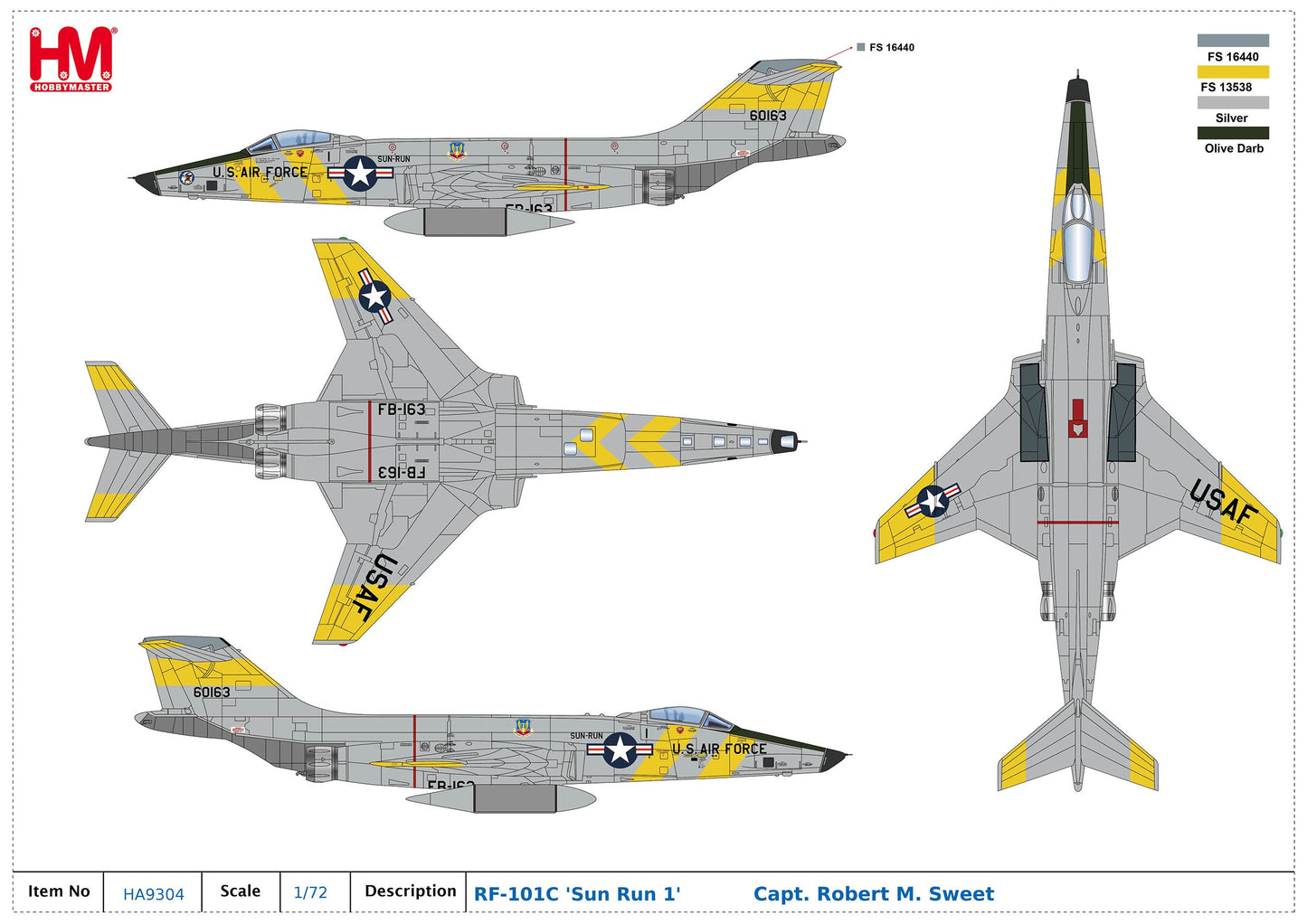 1/72 RF-101C 'Operation Sun Run' 60163 363rd TRW 27th Nov 1957