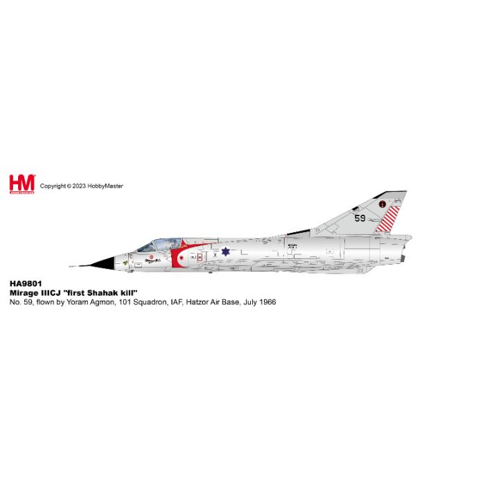 1/72 Mirage IIICJ "First Shahak Kill" No. 59 Yoram Agmon 101 Squadron IAF Hatzor A/B July 1966